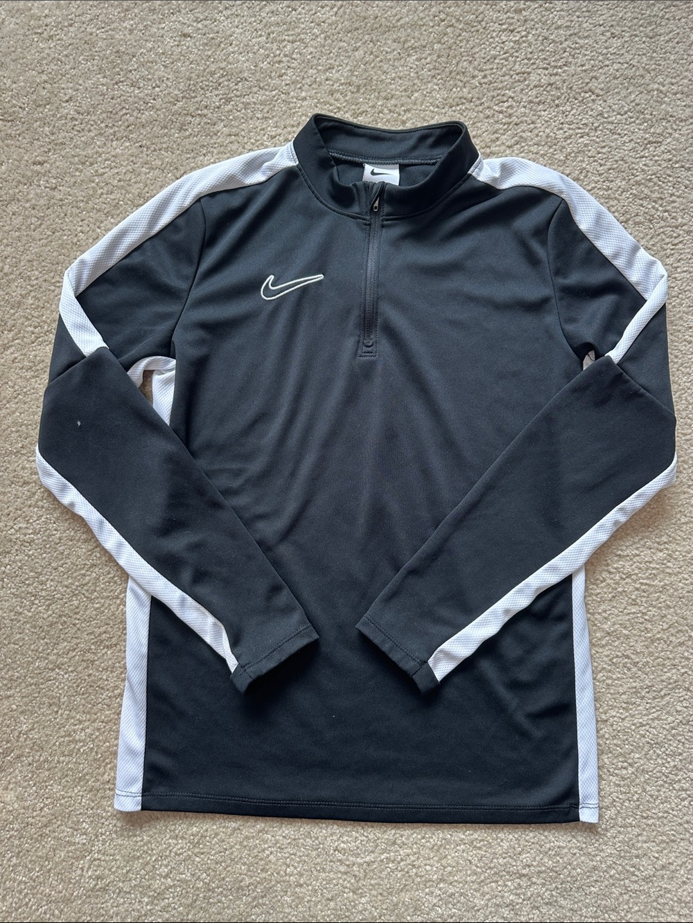Nike Boys Black Performance Quarter-Zip with White Panels